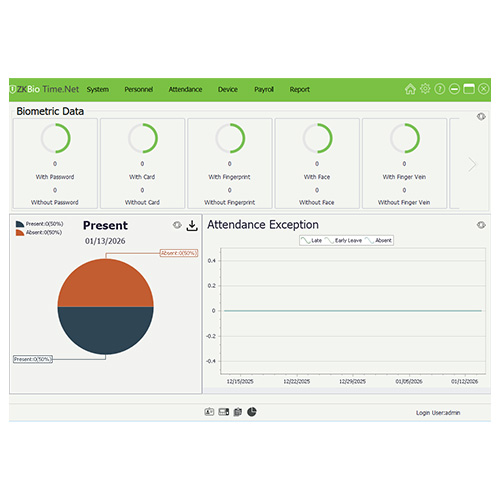 Attendance software interface